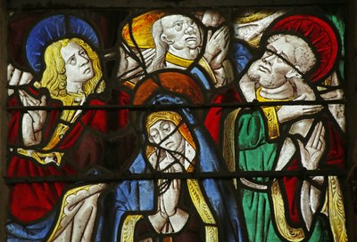Window depicting the Apostles and the Virgin Mary at Pentecost by French School